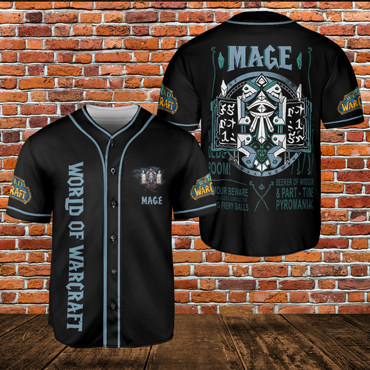 Mage Class WoW AOP Baseball Jersey Without Piping