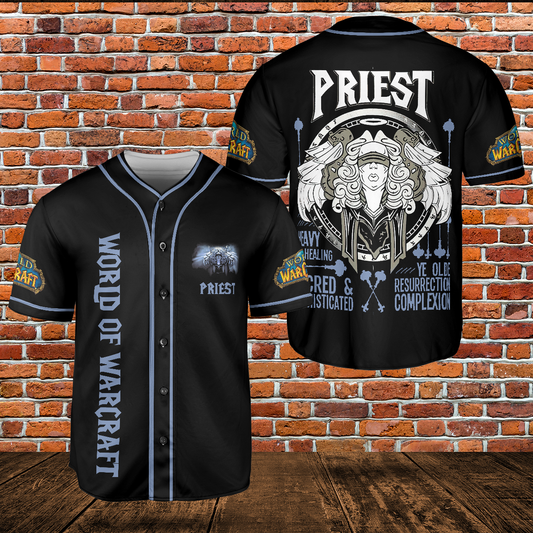 Priest Class WoW AOP Baseball Jersey Without Piping
