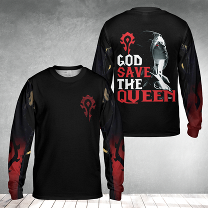 SW God Save The Queen Horde Wow AOP Long Sleeve Shirt