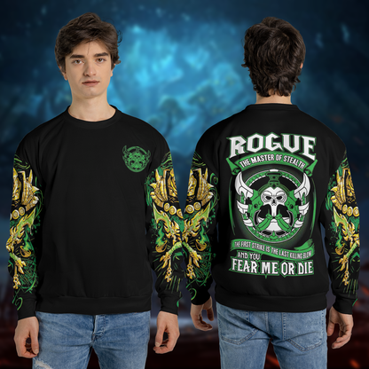 Rogue Class Color WoW AOP Sweatshirt Lightweight