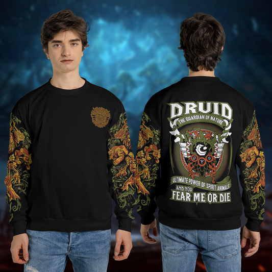 Druid Class Color WoW AOP Sweatshirt Premium