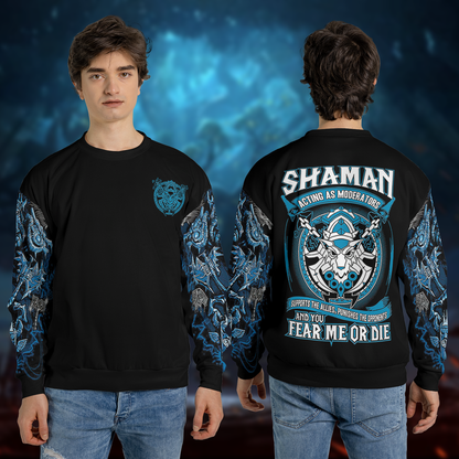 Shaman Class Color WoW AOP Sweatshirt Premium
