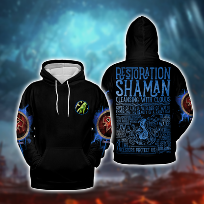 Restoration Shaman Guide Shaman Class V2 WoW Collections AOP Hoodie