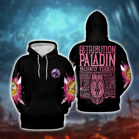 Retribution Paladin Guide Paladin Class V2 WoW Collections AOP Hoodie