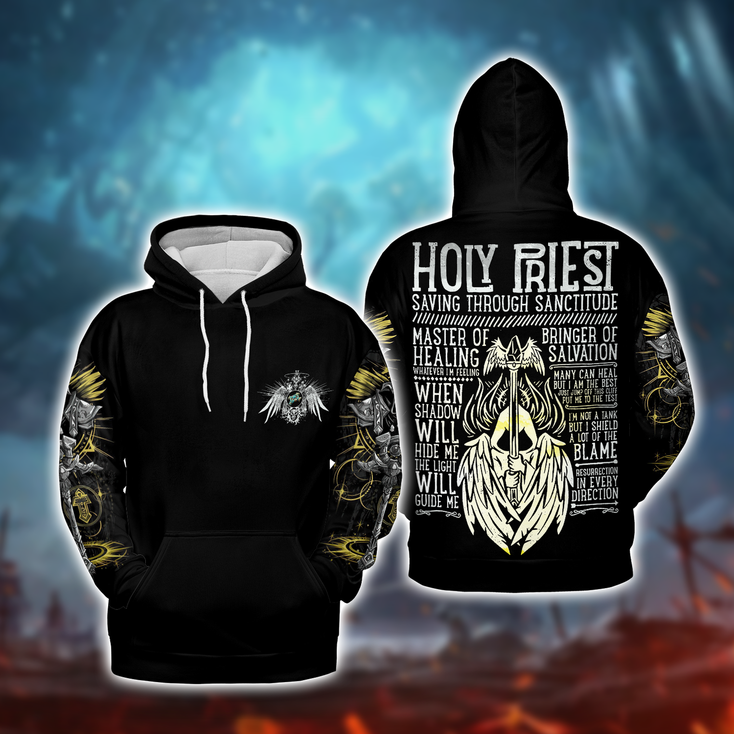 Holy Priest WoW Class Guide V1 AOP Hoodie