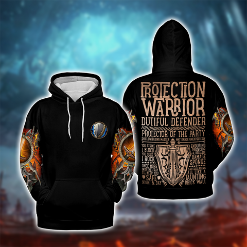 Protection Warrior Guide Warrior Class V2 WoW Collections AOP Hoodie
