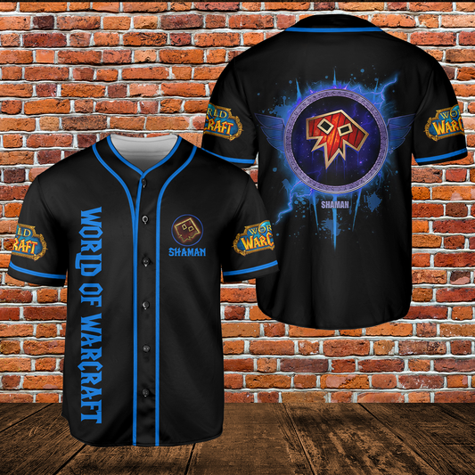 Shaman Class Icon V3 Classic Wow Collection AOP Baseball Jersey