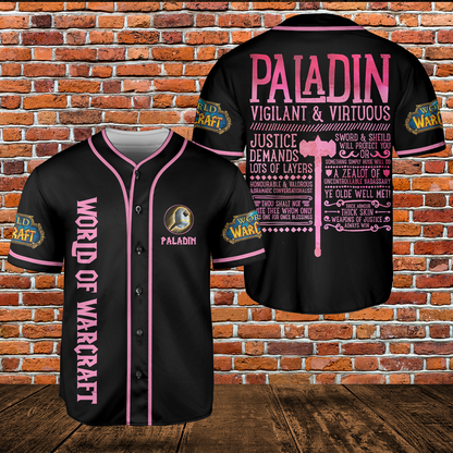 Paladin Class Icon V2 Classic Wow Collection AOP Baseball Jersey