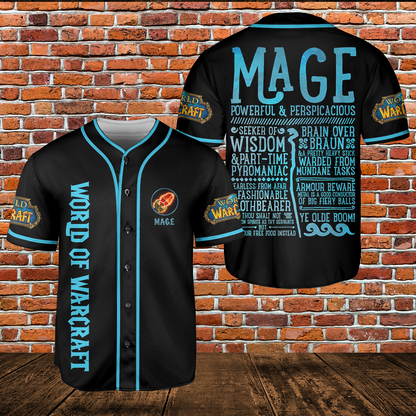 Mage Class Icon V2 Classic Wow Collection AOP Baseball Jersey