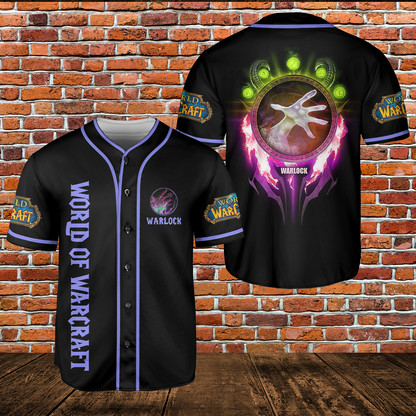 Warlock Class Icon V3 Classic Wow Collection AOP Baseball Jersey