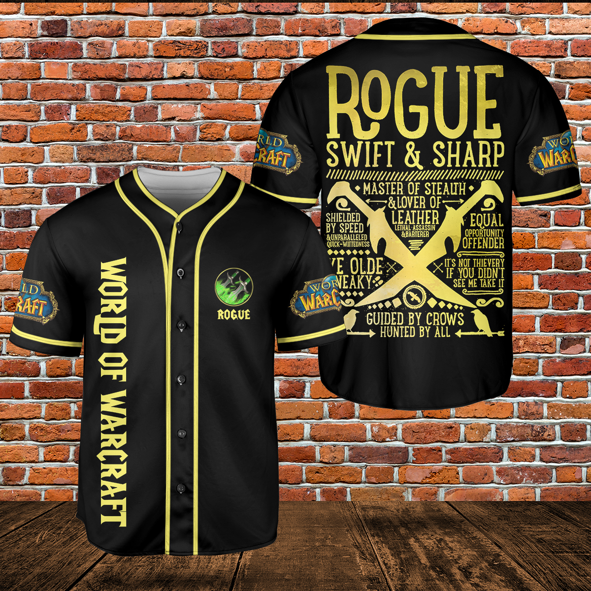 Rogue Class Icon V2 Classic Wow Collection AOP Baseball Jersey