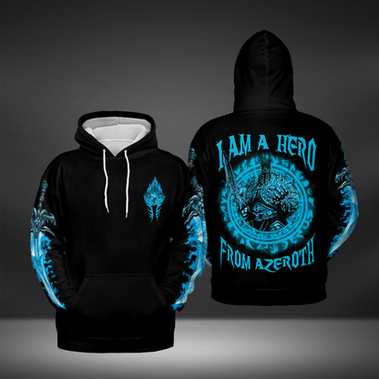 WoW Lich King - I Am A Hero From Azeroth - AOP Hoodie Premium