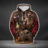 The Orc Crest Under Warchief Thrall - Horde WoW - AOP Hoodie Lightweight