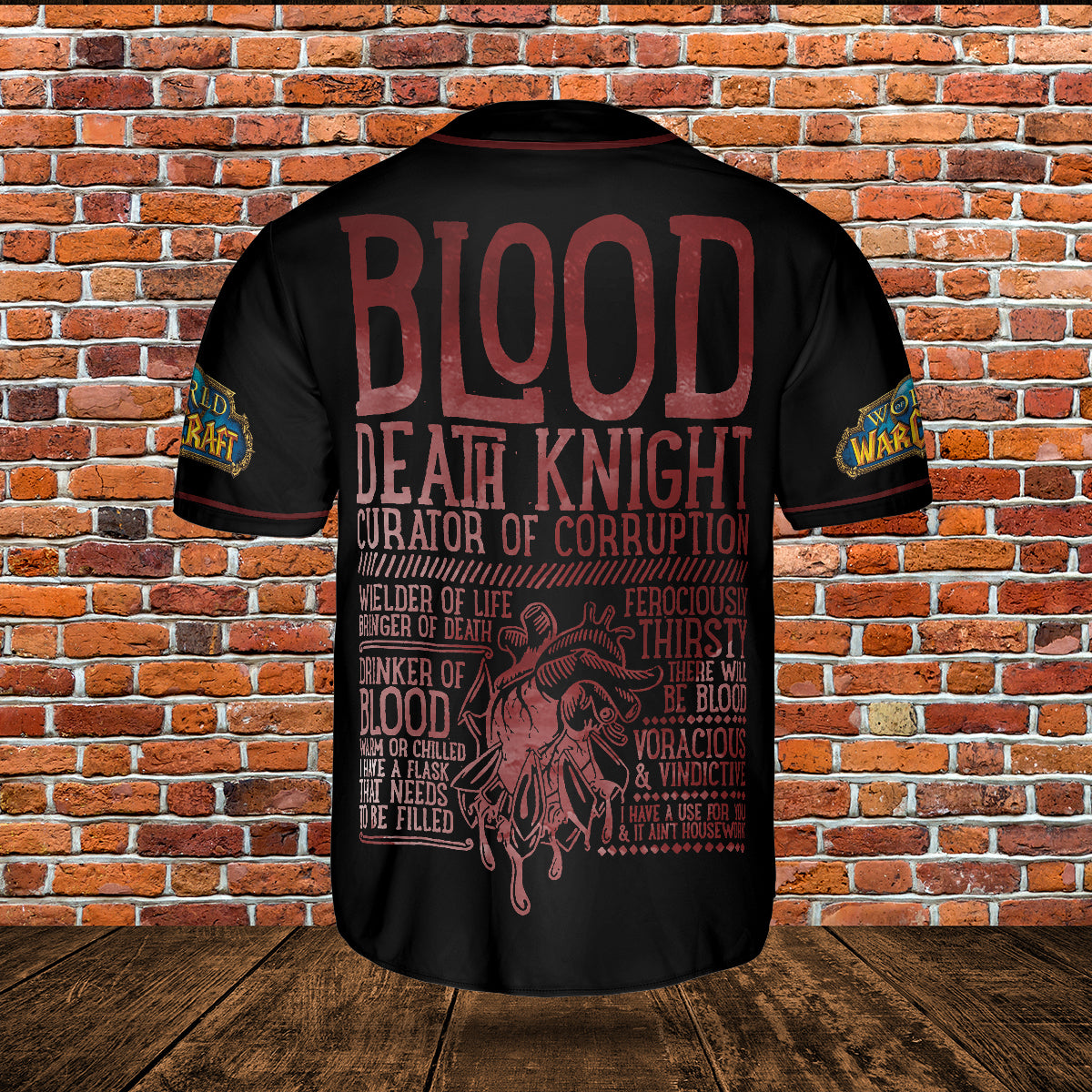 Blood Death Knight DK Class Wow Collection AOP Baseball Jersey