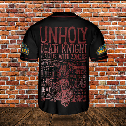Unholy Death Knight DK Class Wow Collection AOP Baseball Jersey