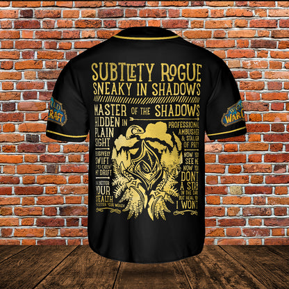 Subtlety Rogue Wow Collection AOP Baseball Jersey