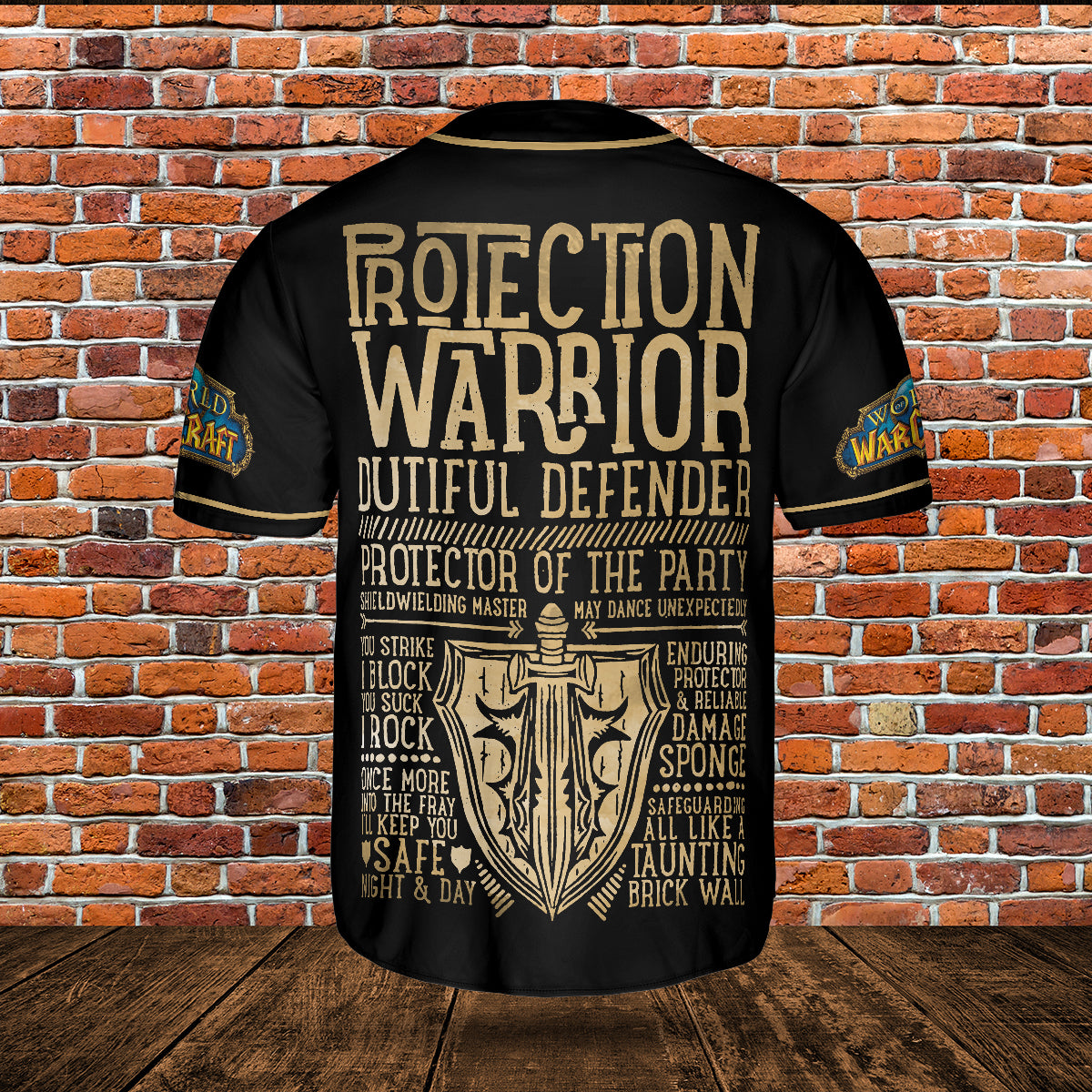 Protection Warrior Wow Collection AOP Baseball Jersey
