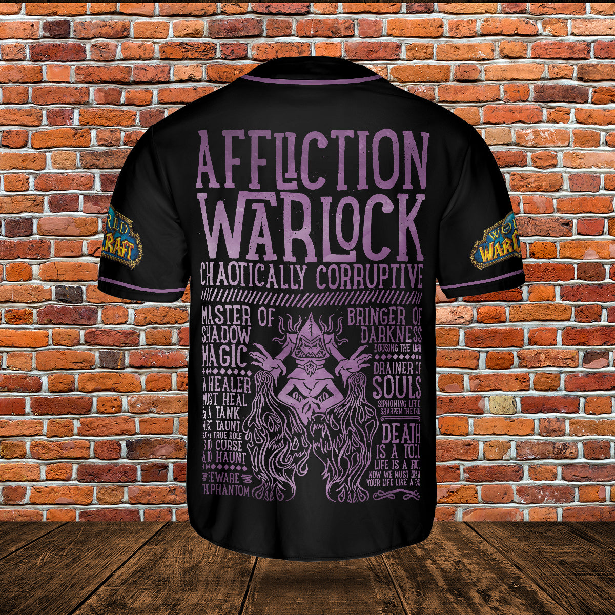 Affliction Warlock Wow Collection AOP Baseball Jersey