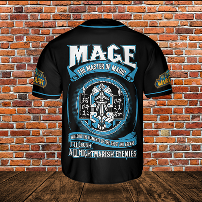 WOW Mage Class AOP Baseball Jersey Without Piping