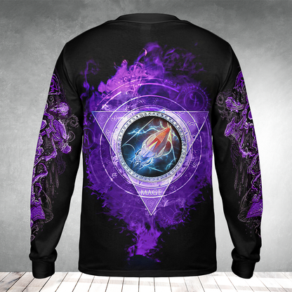 Mage Class Icon Color Wow AOP Long Sleeve Shirt