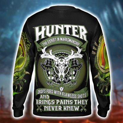 hunter class wow collector's edition AOP Long Sleeve Shirt