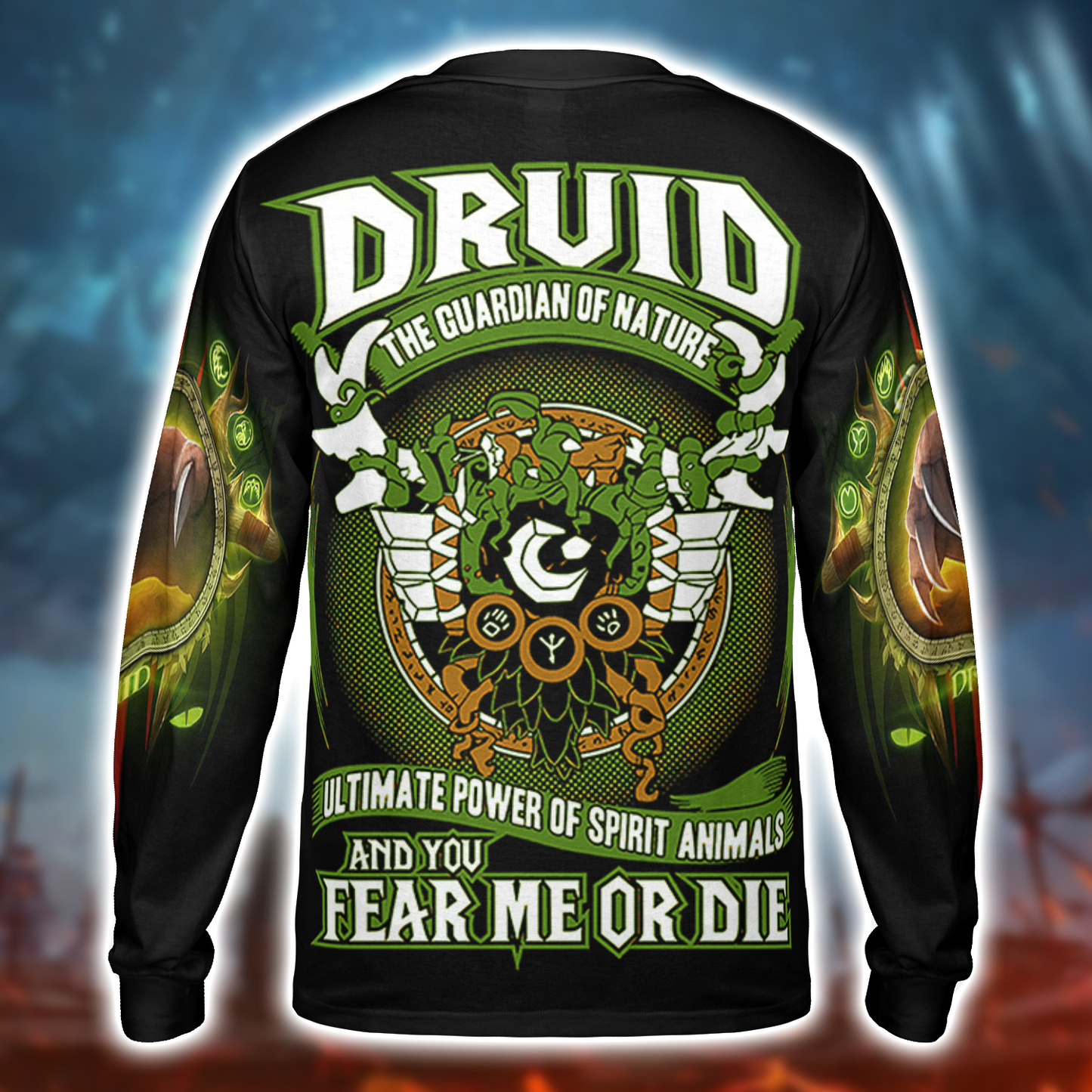 druid class wow collector's edition AOP Long Sleeve Shirt