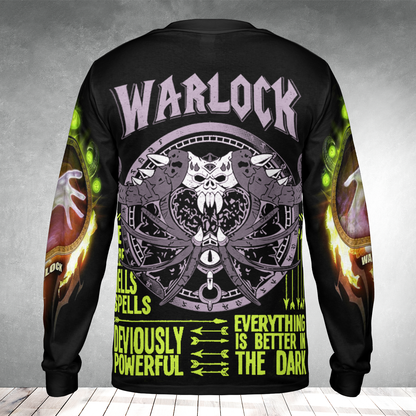 Warlock Class Wow AOP Long Sleeve Shirt