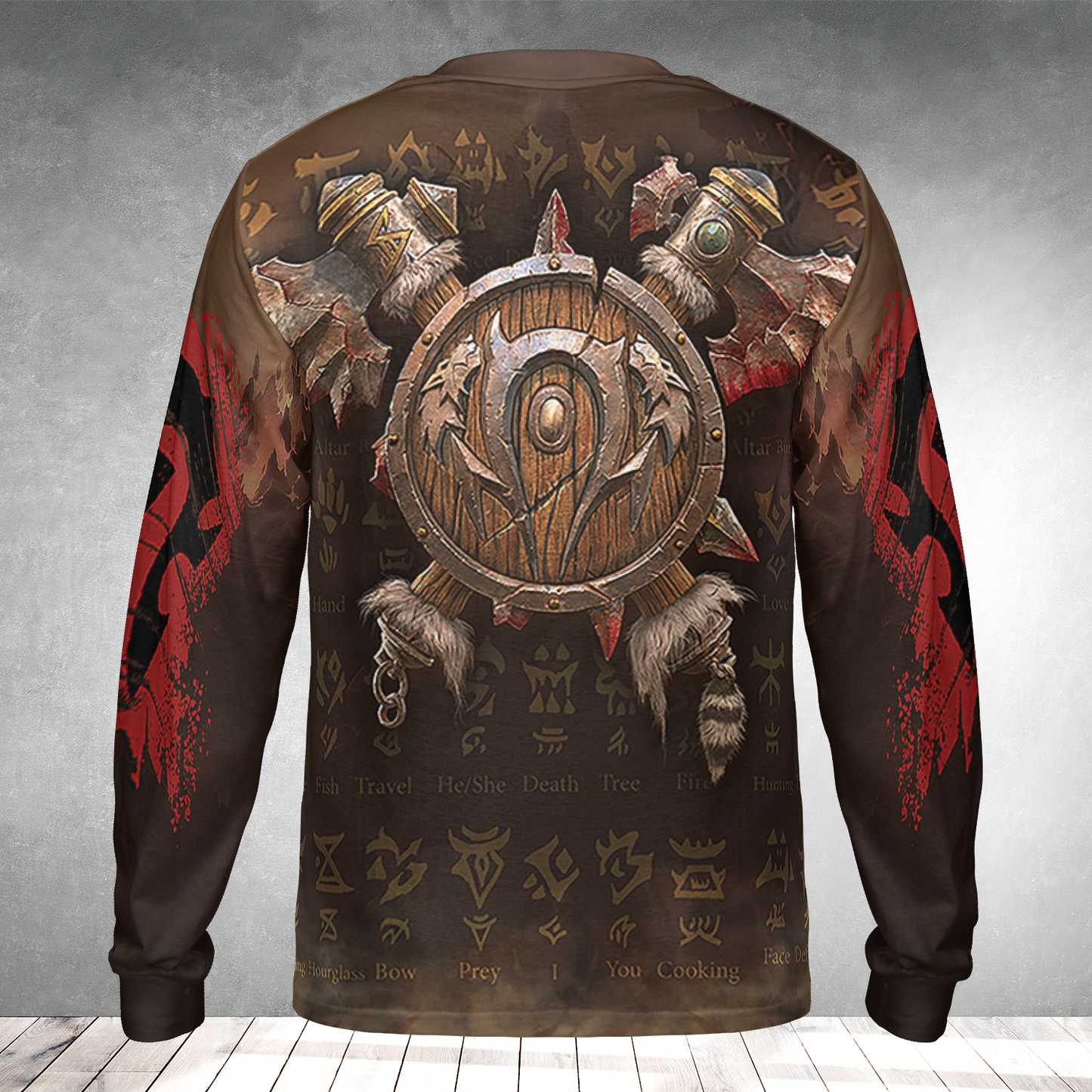 Hellscream Orc Horde Wow AOP Long Sleeve Shirt
