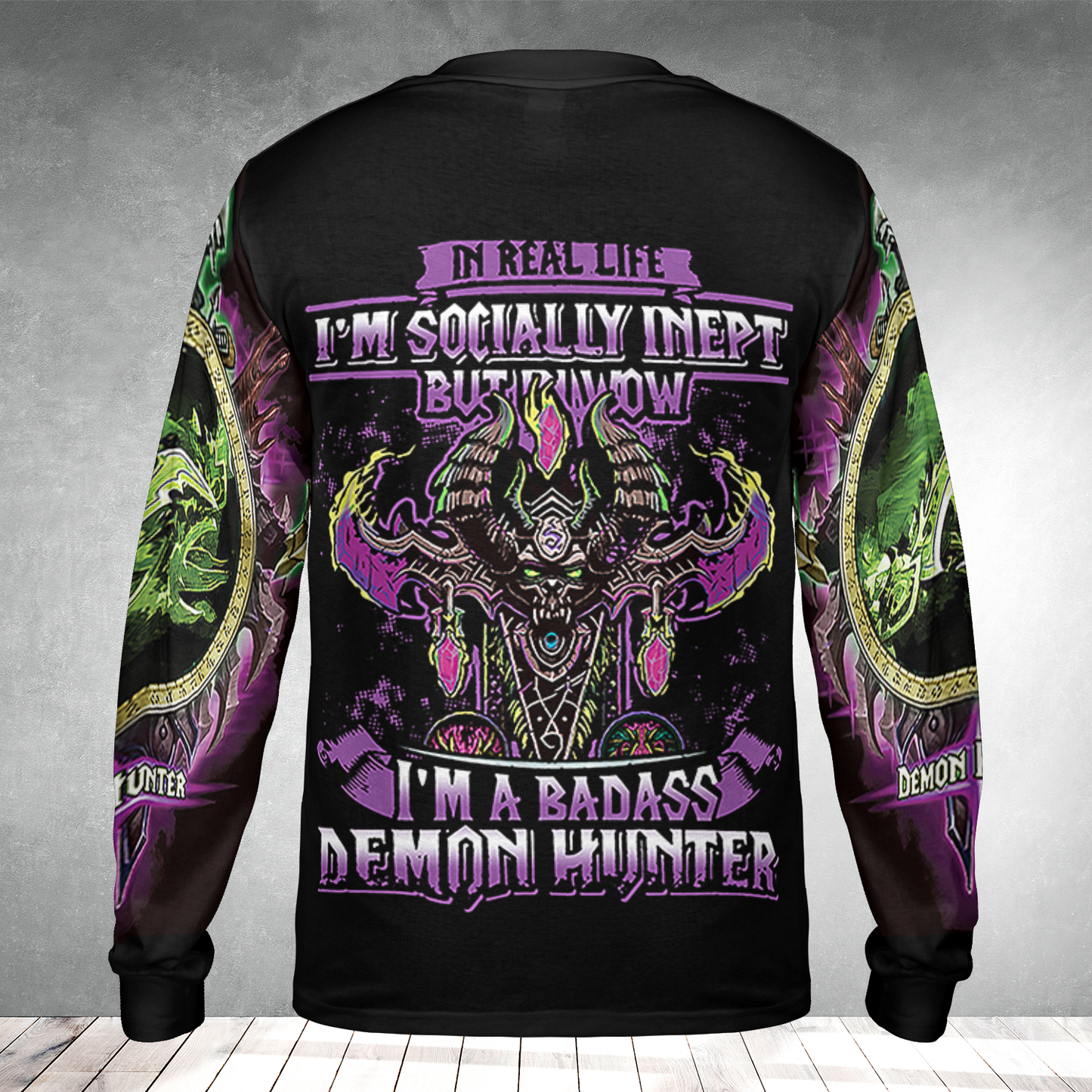 Demon Hunter Class Color Wow AOP Long Sleeve Shirt