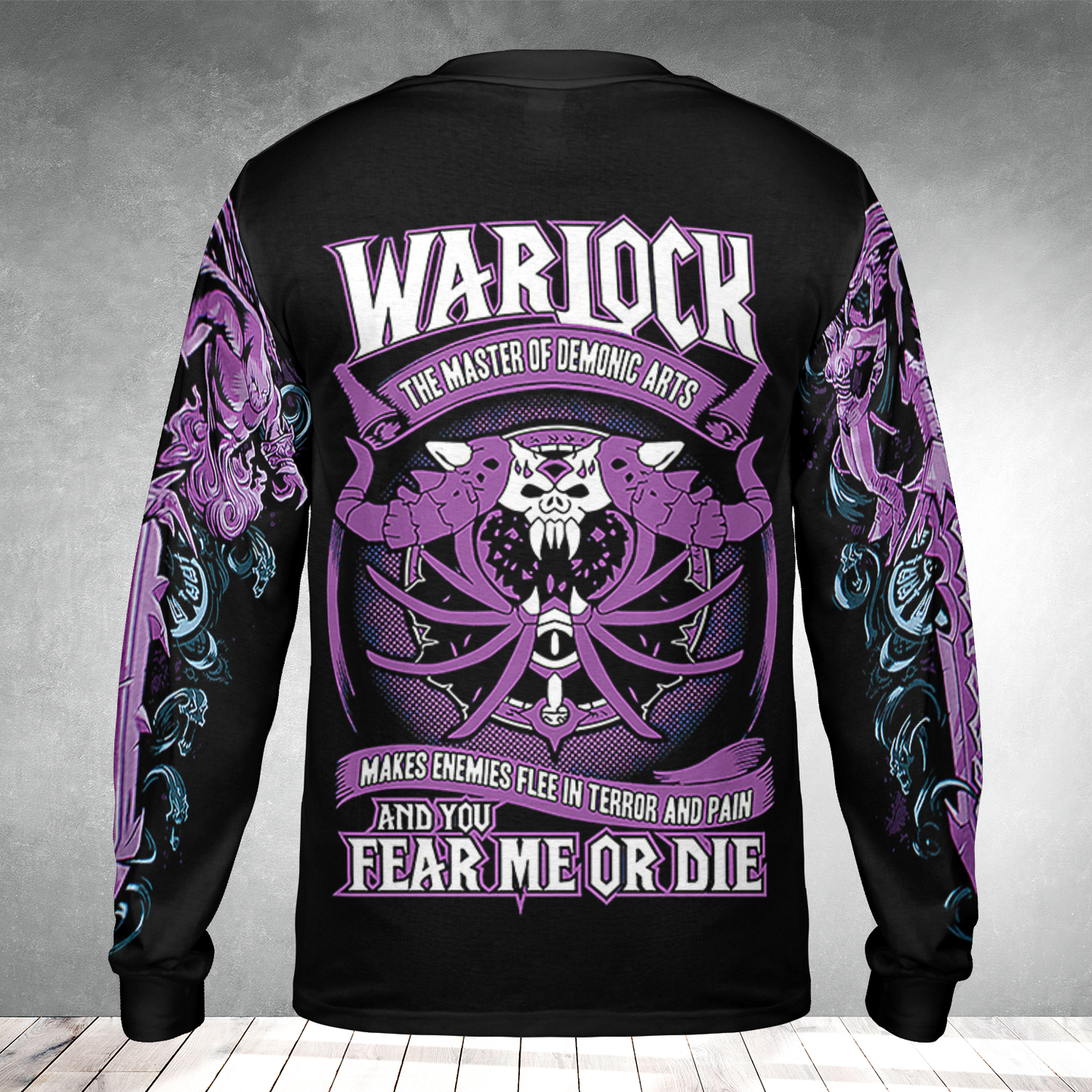 Warlock Class Color Wow AOP Long Sleeve Shirt