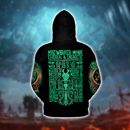 Mistweaver Monk Guide Monk Class V2 WoW Collections AOP Hoodie