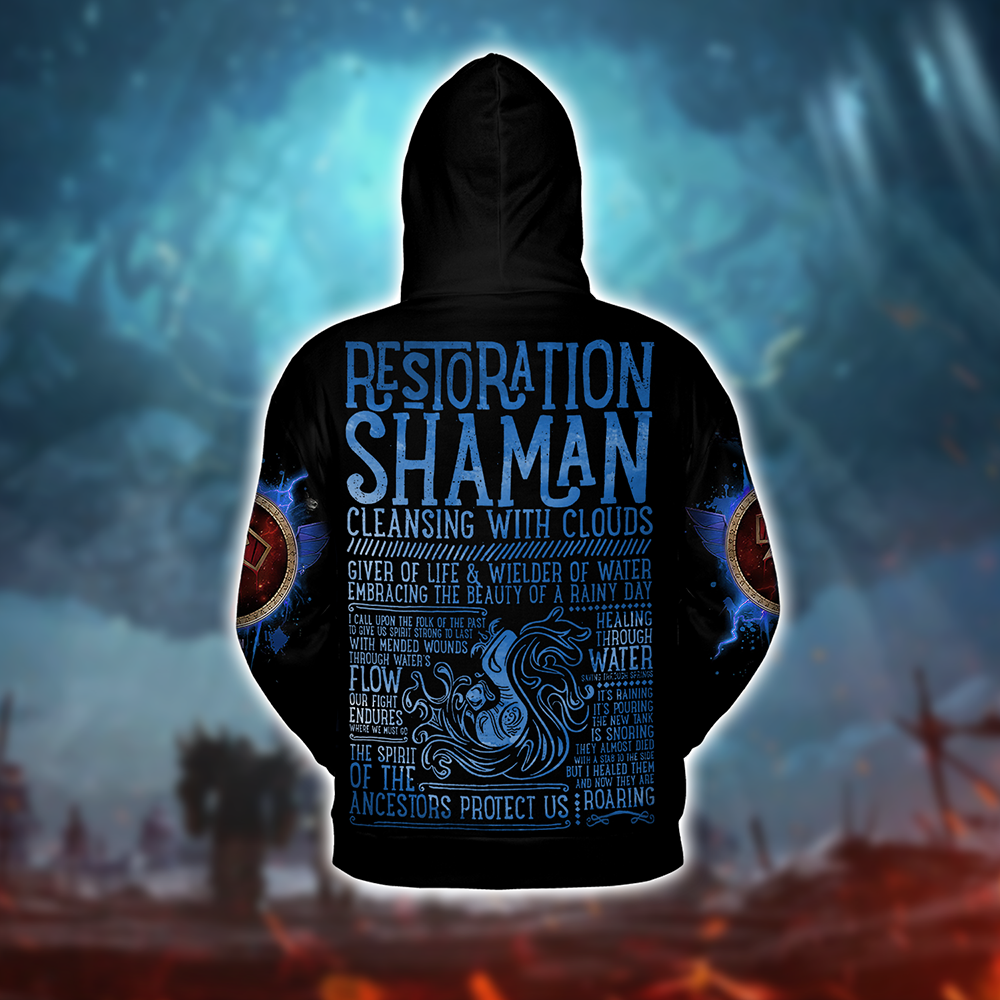 Restoration Shaman Guide Shaman Class V2 WoW Collections AOP Hoodie