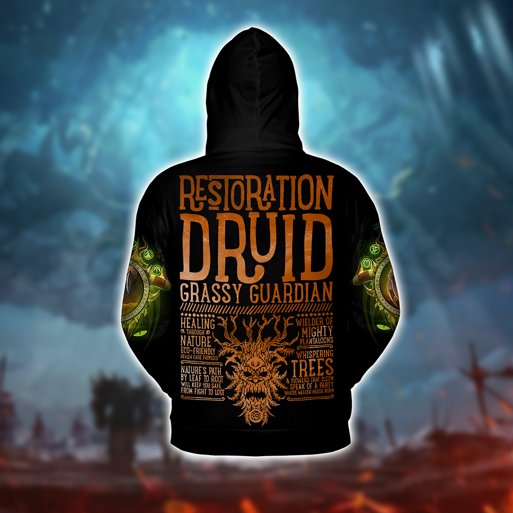 Restoration Druid Guide Druid Class V2 WoW Collections Edition AOP Hoodie