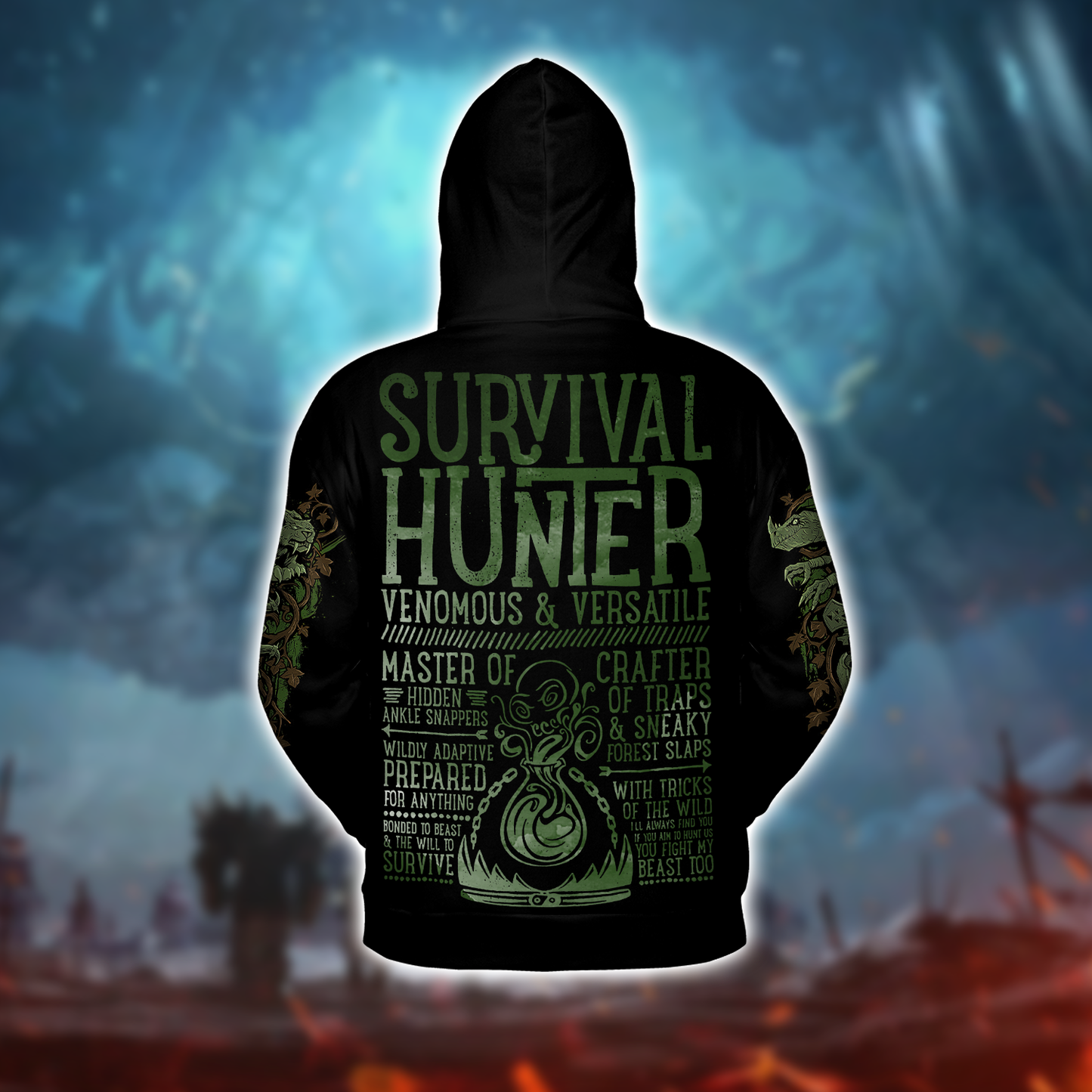 Survival Hunter WoW Class Guide V1 AOP Hoodie