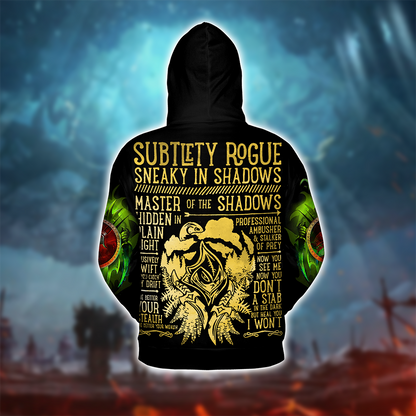 Subtlety  Rogue Guide Rogue Class V2 WoW Collections AOP Hoodie