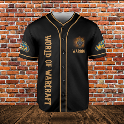WOW Warrior Class AOP Baseball Jersey Without Piping