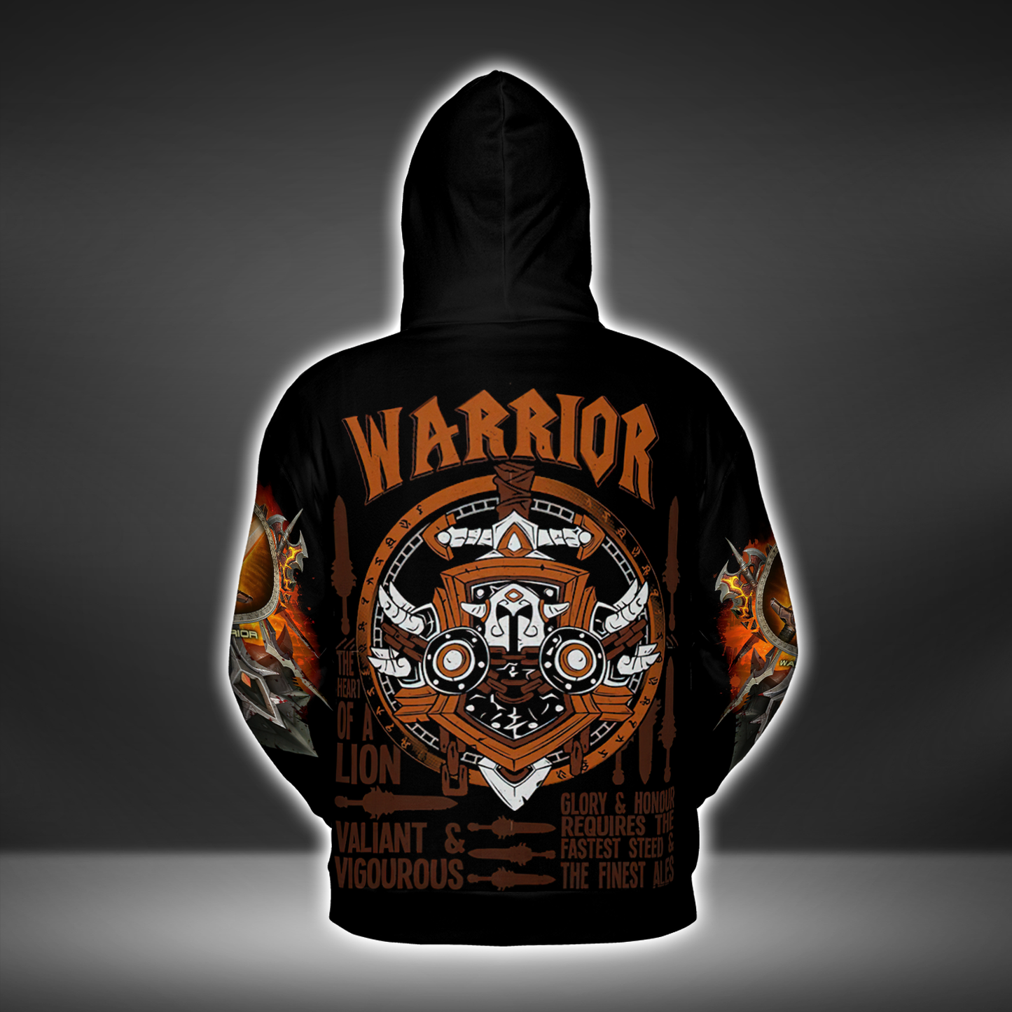 The Heart Of A Lion Warrior Wow AOP Hoodie Premium