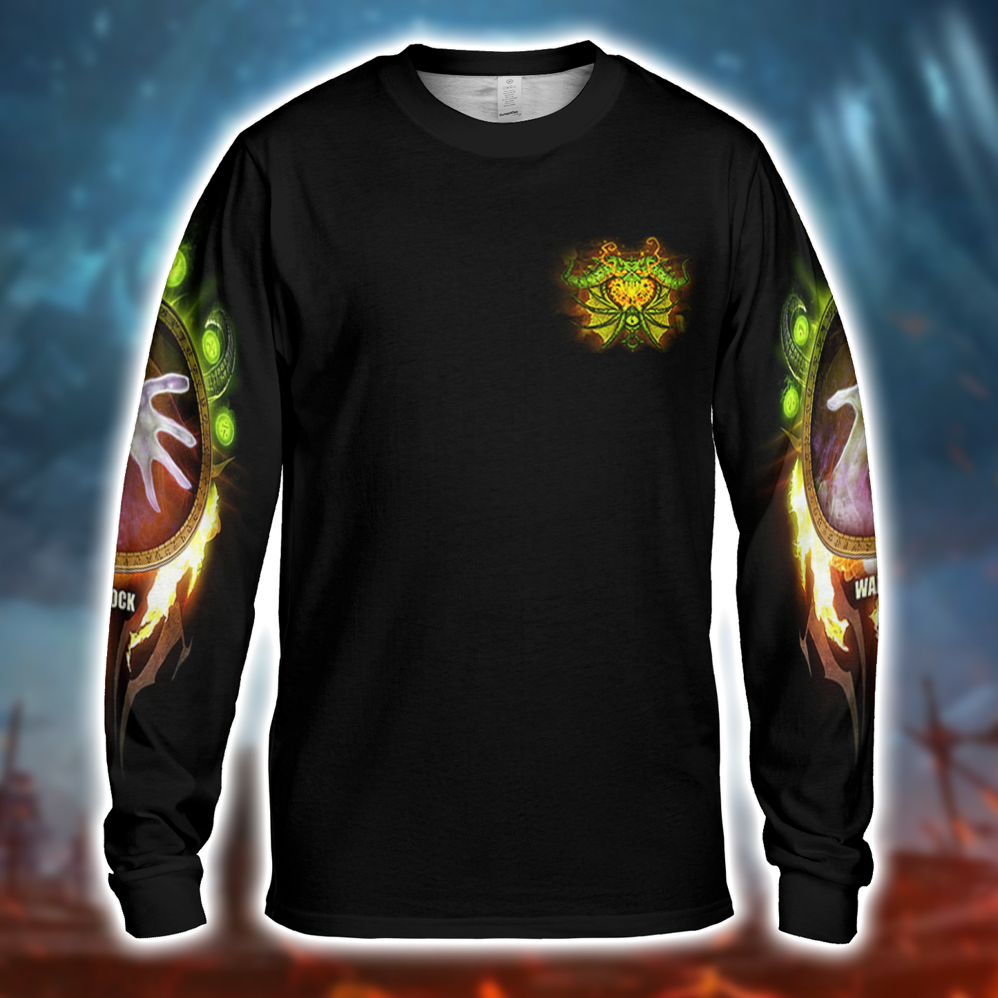 warlock class wow collector's edition AOP Long Sleeve Shirt