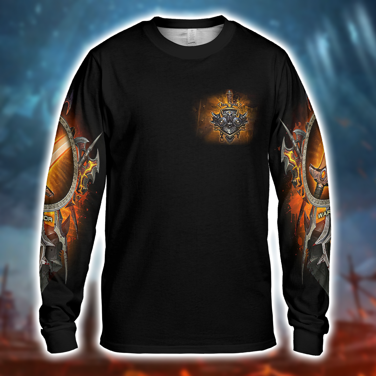 warrior class wow collector's edition AOP Long Sleeve Shirt