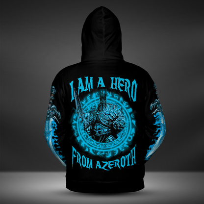 WoW Lich King - I Am A Hero From Azeroth - AOP Hoodie Premium