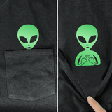 Funny Alien Middle Finger Pocket Shirt