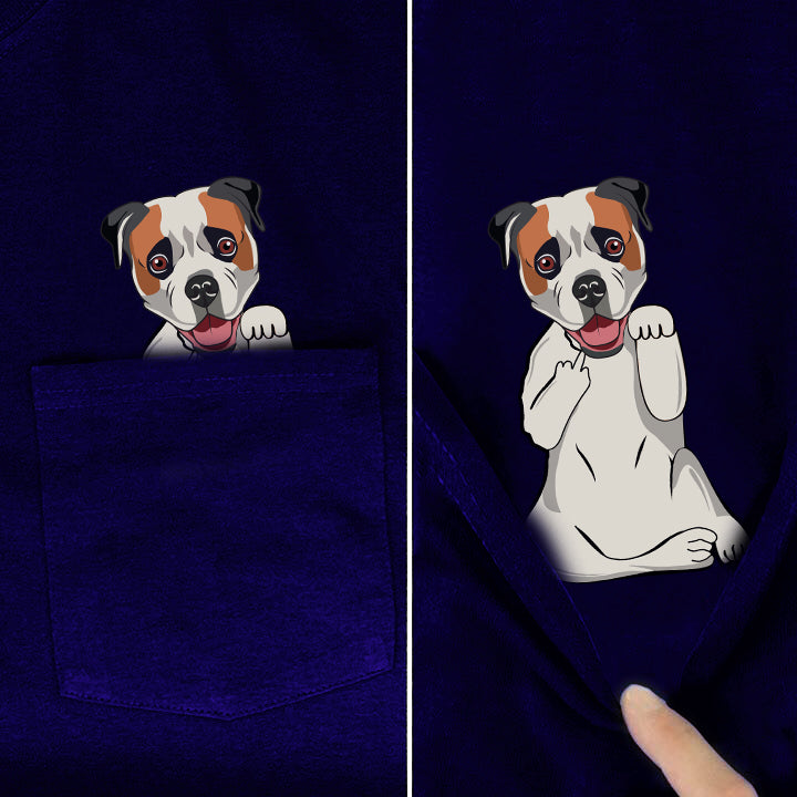 American Bulldog Middle Finger Pocket Shirt