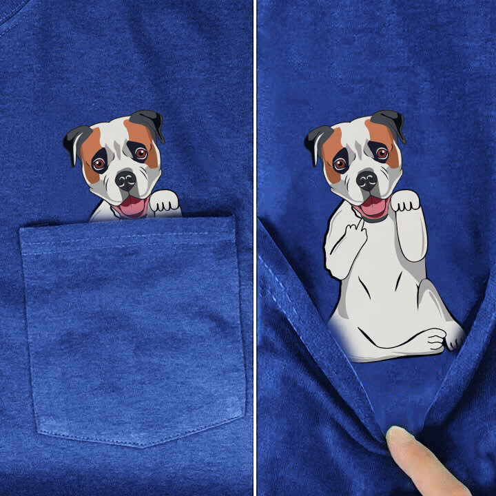 American Bulldog Middle Finger Pocket Shirt