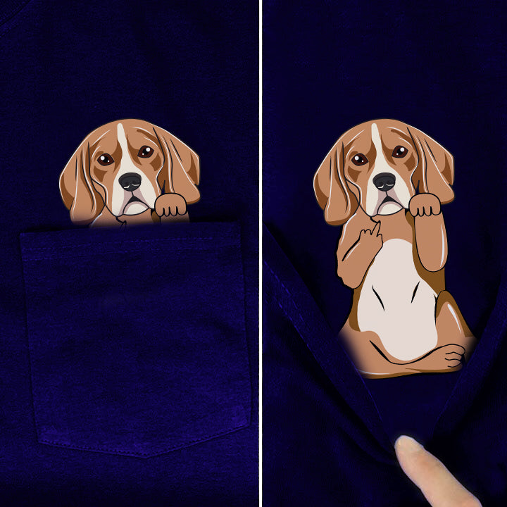 Beagle Middle Finger Pocket Shirt