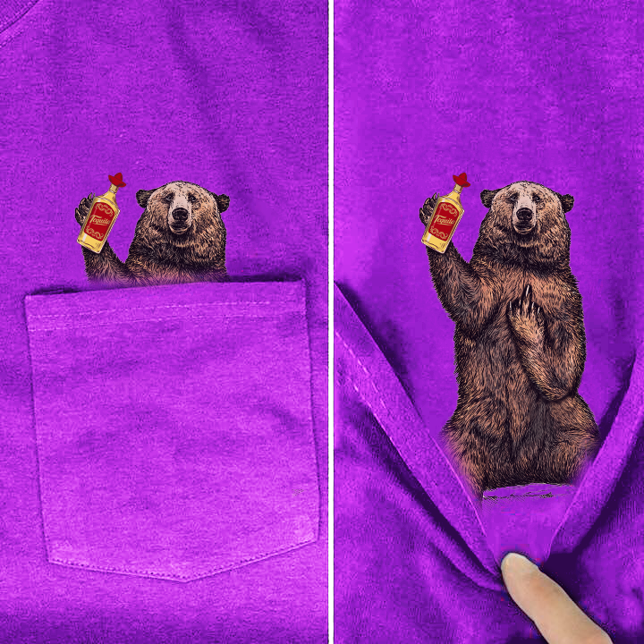 Bear Tequila Middle Finger Pocket Shirt