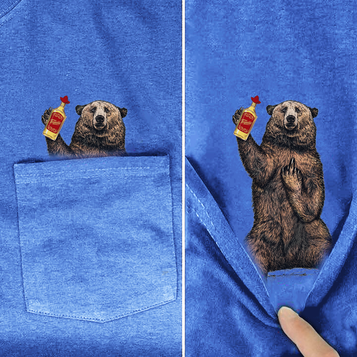 Bear Tequila Middle Finger Pocket Shirt