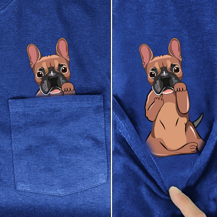 Bulldog Middle Finger Pocket Shirt