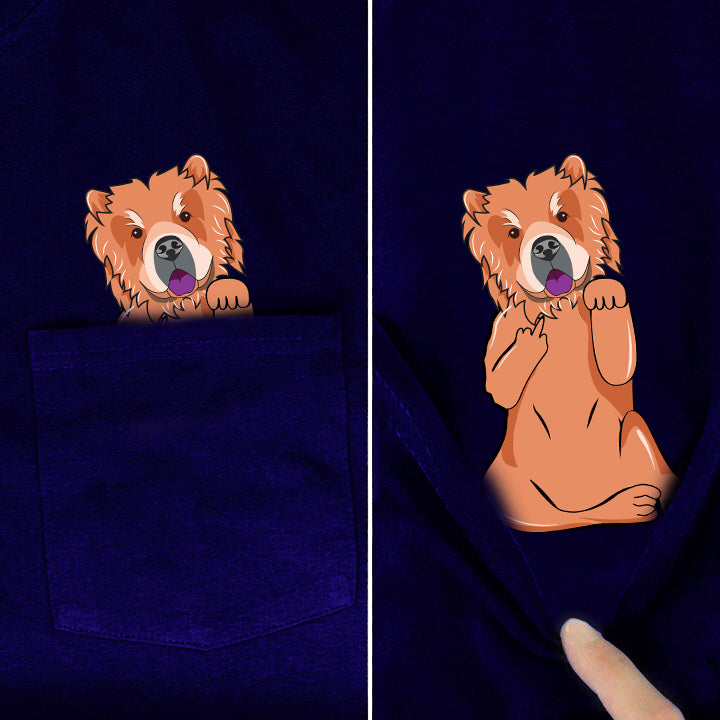 Chow Chow Middle Finger Pocket Shirt