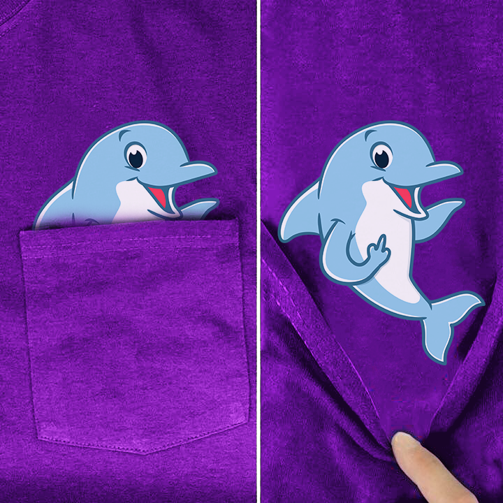 Dolphin Middle Finger Pocket Shirt