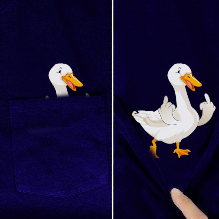 Duck  Middle Finger Pocket Shirt